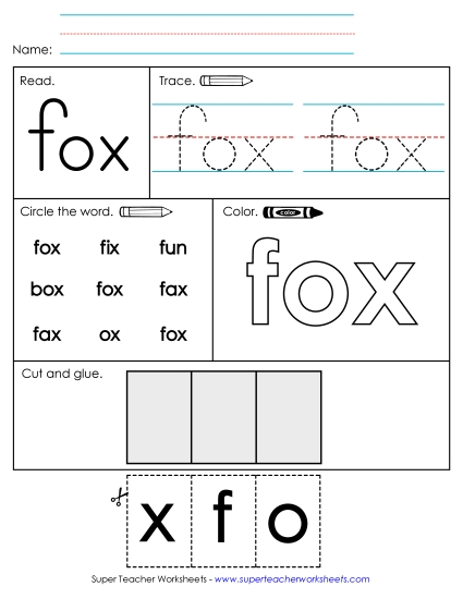Worksheet 2: Fox (Printable PDF Worksheet)