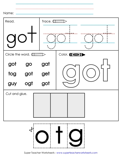 Worksheet 2: Got (Printable PDF Worksheet)