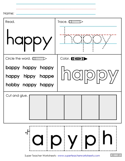 Worksheet 2: Happy (Printable PDF Worksheet)