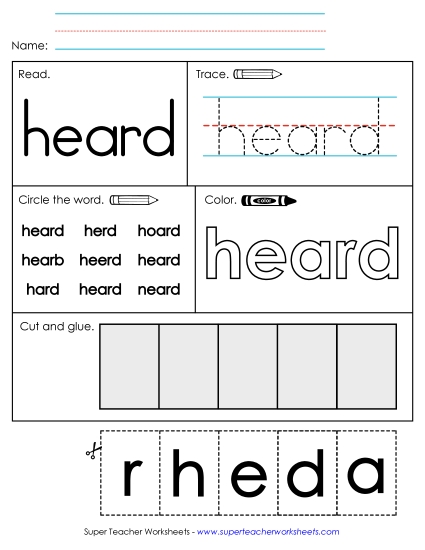 Worksheet 2: Heard (Printable PDF Worksheet)