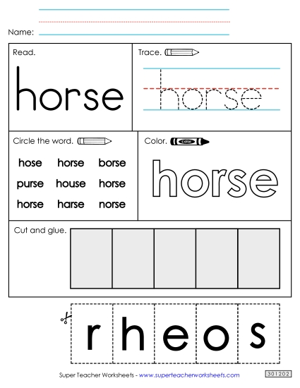 Worksheet 2: Horse (Printable PDF Worksheet)