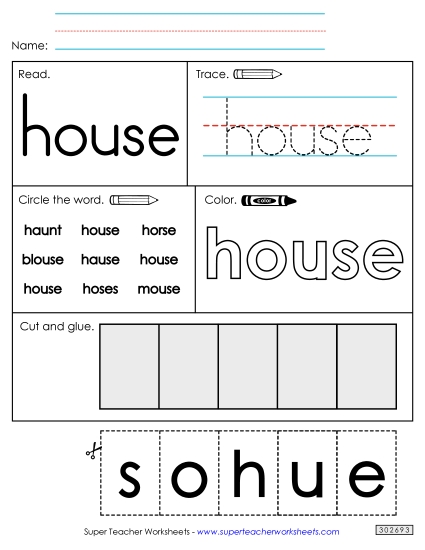 Worksheet 2: House (Printable PDF Worksheet)