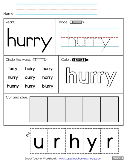 Worksheet 2: Hurry (Printable PDF Worksheet)