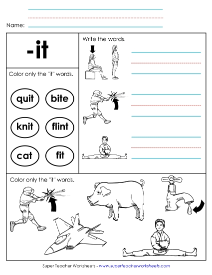 Worksheets - Worksheet 2 (-it Words) (Printable PDF Worksheet)