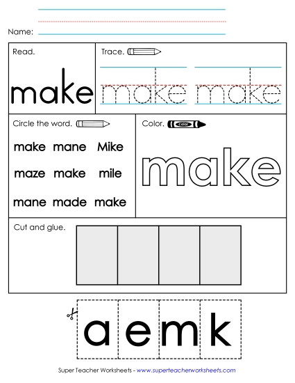 Worksheet 2: Make (Printable PDF Worksheet)