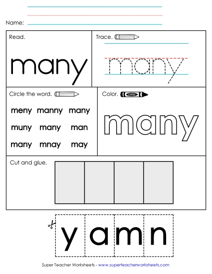 Worksheet 2: Many (Printable PDF Worksheet)