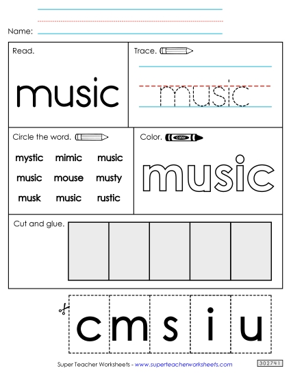 Worksheet 2: Music (Printable PDF Worksheet)