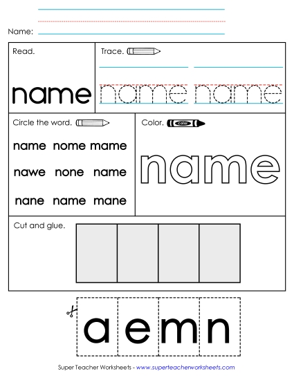 Worksheet 2: Name (Printable PDF Worksheet)