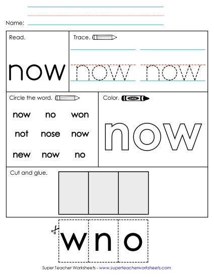 Worksheet 2: Now (Printable PDF Worksheet)