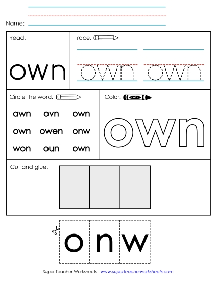 Worksheet 2: Own (Printable PDF Worksheet)