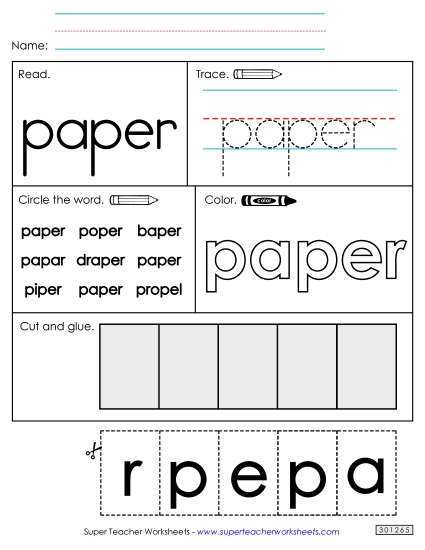 Worksheet 2: Paper (Printable PDF Worksheet)