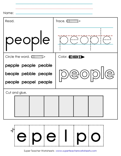 Worksheet 2: People (Printable PDF Worksheet)