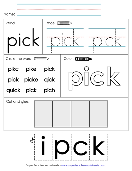 Worksheet 2: Pick (Printable PDF Worksheet)