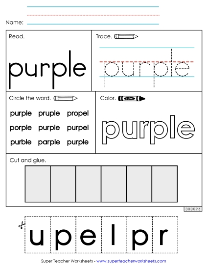 Worksheet 2: Purple (Printable PDF Worksheet)