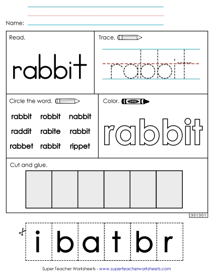 Worksheet 2: Rabbit (Printable PDF Worksheet)