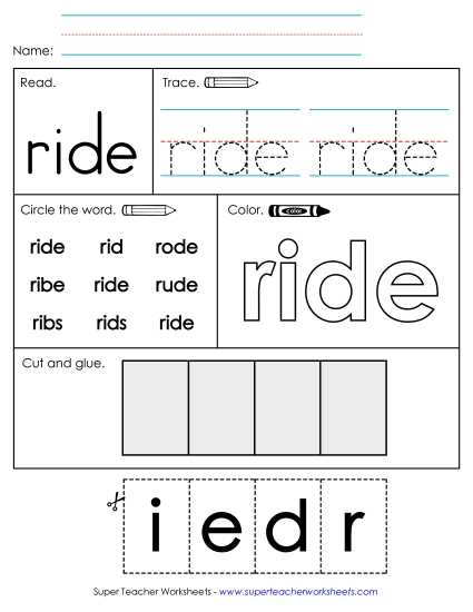 Worksheet 2: Ride (Printable PDF Worksheet)