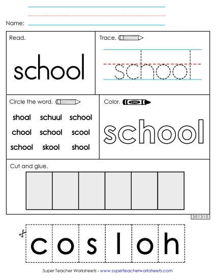 Worksheet 2: School (Printable PDF Worksheet)