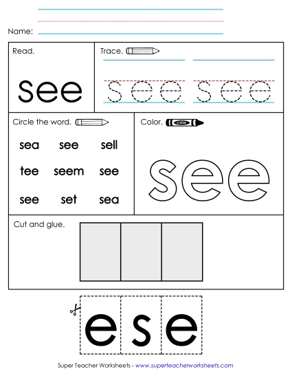 Worksheet 2: See (Printable PDF Worksheet)