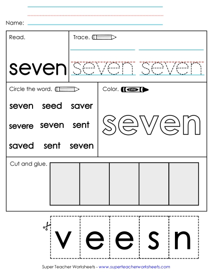 Worksheet 2: Seven (Printable PDF Worksheet)
