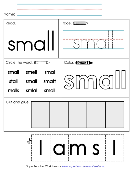 Worksheet 2: Small (Printable PDF Worksheet)