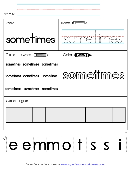 Worksheet 2: Sometimes (Printable PDF Worksheet)