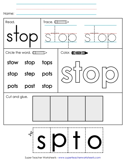 Worksheet 2: Stop (Printable PDF Worksheet)