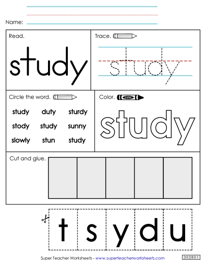 Worksheet 2: Study (Printable PDF Worksheet)