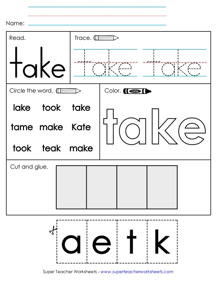 Worksheet 2: Take (Printable PDF Worksheet)