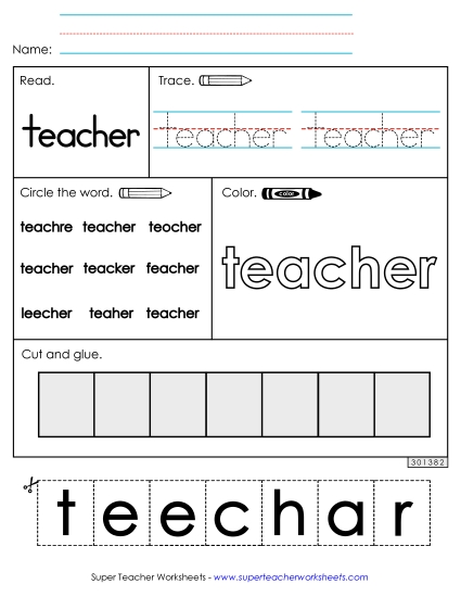 Worksheet 2: Teacher (Printable PDF Worksheet)