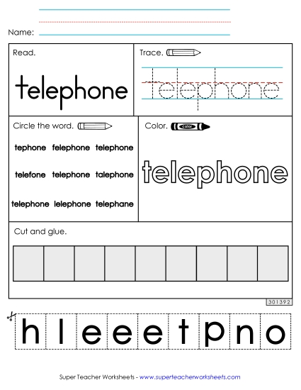 Worksheet 2: Telephone (Printable PDF Worksheet)