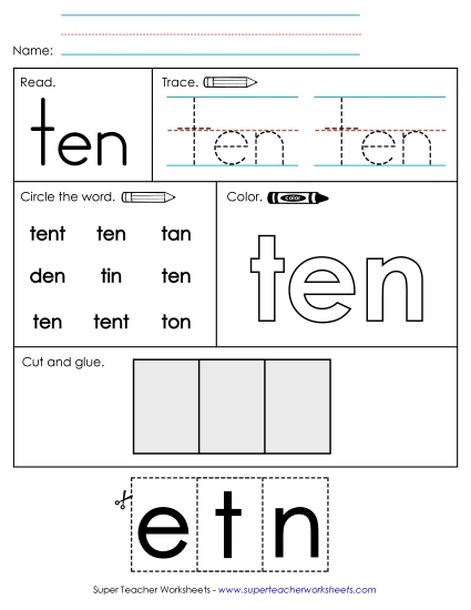 Worksheet 2: Ten (Printable PDF Worksheet)