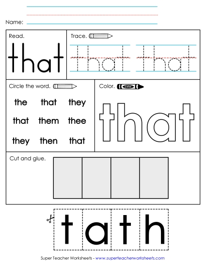 Worksheet 2: That (Printable PDF Worksheet)