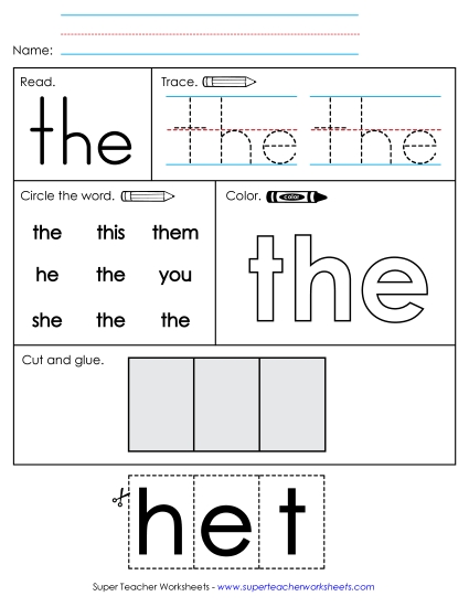 Worksheet 2: The (Printable PDF Worksheet)