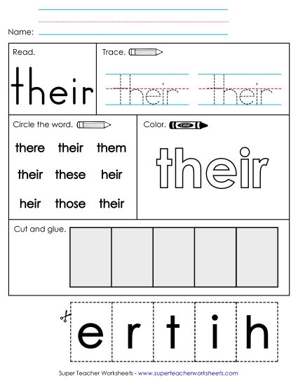 Worksheet 2: Their (Printable PDF Worksheet)