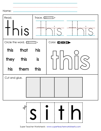 Worksheet 2: This (Printable PDF Worksheet)