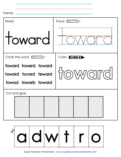Worksheet 2: Toward (Printable PDF Worksheet)