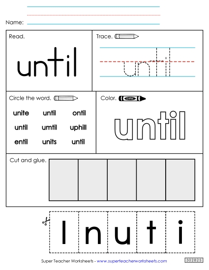 Worksheet 2: Until (Printable PDF Worksheet)