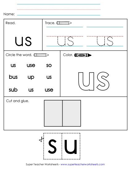 Worksheet 2: Us (Printable PDF Worksheet)