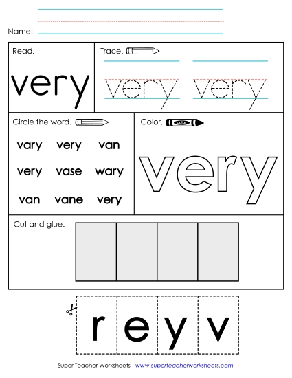 Worksheet 2: Very (Printable PDF Worksheet)