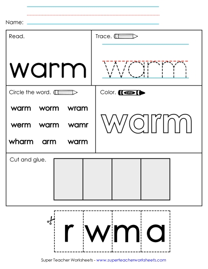 Worksheet 2: Warm (Printable PDF Worksheet)