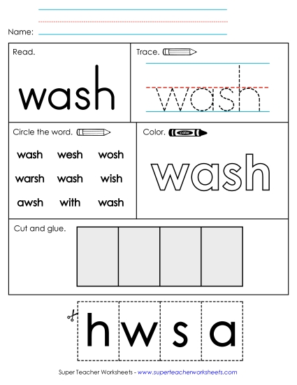 Worksheet 2: Wash (Printable PDF Worksheet)