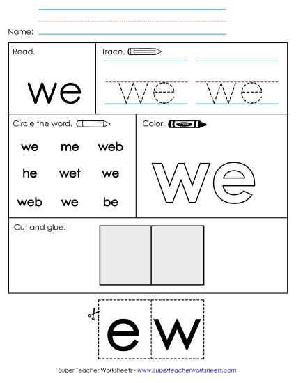 Worksheet 2: We (Printable PDF Worksheet)