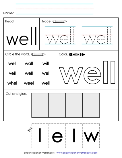 Worksheet 2: Well (Printable PDF Worksheet)
