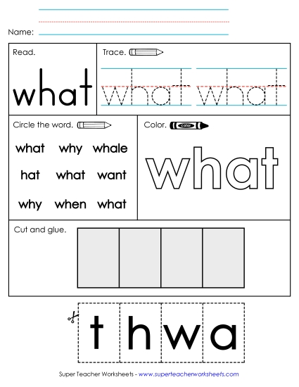 Worksheet 2: What (Printable PDF Worksheet)
