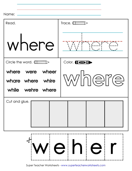 Worksheet 2: Where (Printable PDF Worksheet)