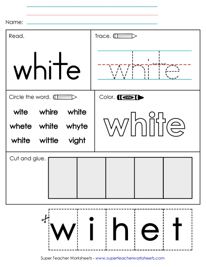 Worksheet 2: White (Printable PDF Worksheet)
