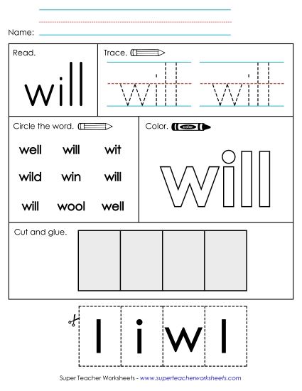 Worksheet 2: Will (Printable PDF Worksheet)