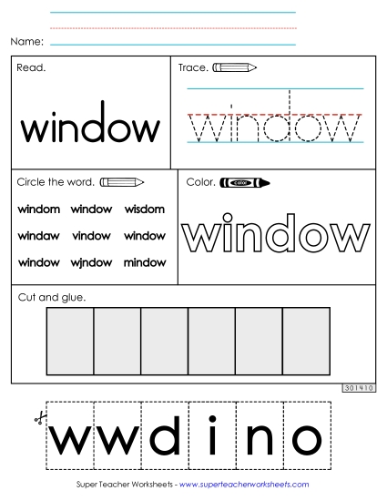 Worksheet 2: Window (Printable PDF Worksheet)