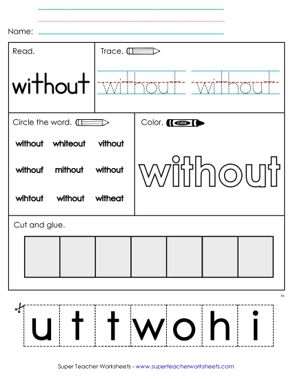Worksheet 2: Without (Printable PDF Worksheet)