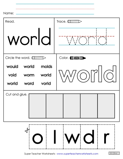 Worksheet 2: World (Printable PDF Worksheet)